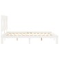 vidaXL Estructura de cama con cabecero madera maciza blanco 160x200 cm