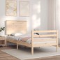 vidaXL Estructura de cama con cabecero madera maciza 100x200 cm vidaXL Estructura de cama con cabecero madera maciza 100x200 cm