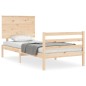 vidaXL Estructura de cama con cabecero madera maciza 100x200 cm vidaXL Estructura de cama con cabecero madera maciza 100x200 cm