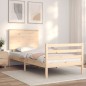 vidaXL Estructura de cama con cabecero madera maciza 100x200 cm vidaXL Estructura de cama con cabecero madera maciza 100x200 cm