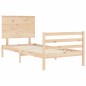 vidaXL Estructura de cama con cabecero madera maciza 100x200 cm vidaXL Estructura de cama con cabecero madera maciza 100x200 cm