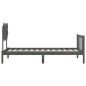 vidaXL Estructura de cama con cabecero madera maciza gris vidaXL Estructura de cama con cabecero madera maciza gris