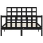 vidaXL Estructura de cama con cabecero madera maciza negro 140x200 cm vidaXL Estructura de cama con cabecero madera maciza negro 140x200 cm