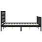 vidaXL Estructura de cama con cabecero madera maciza negro 140x200 cm vidaXL Estructura de cama con cabecero madera maciza negro 140x200 cm