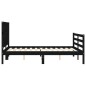 vidaXL Estructura de cama con cabecero madera maciza negro 120x200 cm