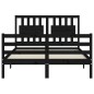 vidaXL Estructura de cama con cabecero madera maciza negro 120x200 cm