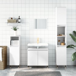 vidaXL Juego de muebles de baño 3 pzas madera contrachapada blanco