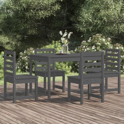 vidaXL Juego de comedor de jardín 5 piezas madera maciza pino gris