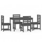 vidaXL Juego de comedor de jardín 5 piezas madera maciza pino gris vidaXL Juego de comedor de jardín 5 piezas madera maciza pino gris