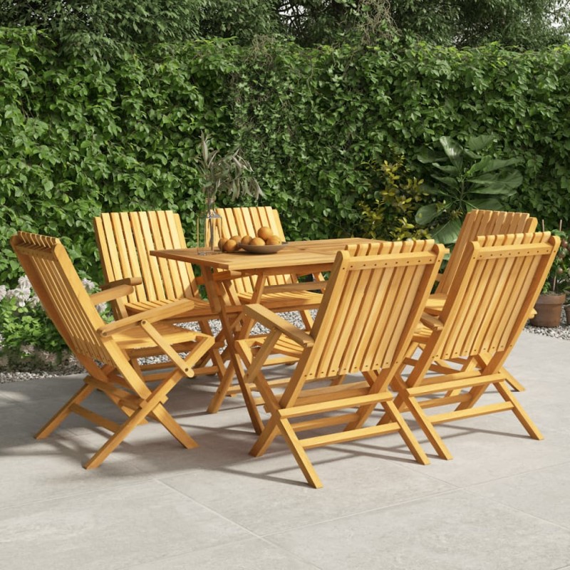 vidaXL Sillas de jardín plegables 6 uds madera maciza teca 61x67x90 cm vidaXL Sillas de jardín plegables 6 uds madera maciza teca 61x67x90 cm