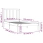 vidaXL Estructura de cama madera maciza de pino 90x190 cm