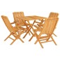 vidaXL Juego de comedor para jardín 5 piezas madera maciza de teca vidaXL Juego de comedor para jardín 5 piezas madera maciza de teca