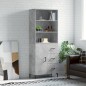 vidaXL Aparador alto madera contrachapada gris hormigón 69,5x34x180 cm vidaXL Aparador alto madera contrachapada gris hormigón 69,5x34x180 cm