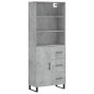 vidaXL Aparador alto madera contrachapada gris hormigón 69,5x34x180 cm vidaXL Aparador alto madera contrachapada gris hormigón 69,5x34x180 cm