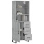 vidaXL Aparador alto madera contrachapada gris hormigón 69,5x34x180 cm vidaXL Aparador alto madera contrachapada gris hormigón 69,5x34x180 cm
