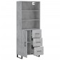 vidaXL Aparador alto madera contrachapada gris hormigón 69,5x34x180 cm vidaXL Aparador alto madera contrachapada gris hormigón 69,5x34x180 cm