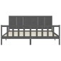 vidaXL Estructura de cama con cabecero madera maciza gris 200x200 cm