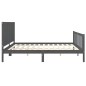 vidaXL Estructura de cama con cabecero madera maciza gris 200x200 cm