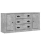 vidaXL Aparadores 3 piezas madera contrachapada gris hormigón vidaXL Aparadores 3 piezas madera contrachapada gris hormigón