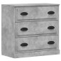vidaXL Aparadores 3 piezas madera contrachapada gris hormigón vidaXL Aparadores 3 piezas madera contrachapada gris hormigón
