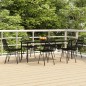 vidaXL Juego de comedor de jardín 7 piezas ratán sintético negro