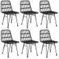 vidaXL Juego de comedor de jardín 7 piezas ratán sintético negro