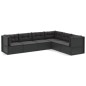 vidaXL Set muebles de jardín 6 piezas y cojines ratán sintético negro vidaXL Set muebles de jardín 6 piezas y cojines ratán sintético negro