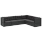 vidaXL Set muebles de jardín 6 piezas y cojines ratán sintético negro vidaXL Set muebles de jardín 6 piezas y cojines ratán sintético negro