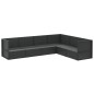 vidaXL Set muebles de jardín 6 piezas y cojines ratán sintético negro vidaXL Set muebles de jardín 6 piezas y cojines ratán sintético negro
