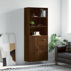 vidaXL Aparador alto madera contrachapada marrón roble 69,5x34x180 cm