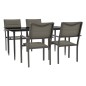 vidaXL Juego de comedor para jardín 5 piezas acero y textilene negro vidaXL Juego de comedor para jardín 5 piezas acero y textilene negro