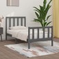 vidaXL Estructura de cama individual madera maciza gris 90x190 cm vidaXL Estructura de cama individual madera maciza gris 90x190 cm
