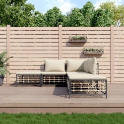 vidaXL Juego de muebles de jardín 5 pzas cojines antracita ratán PE