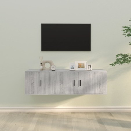 vidaXL Set de muebles para TV 2 pzas madera contrachapada gris Sonoma