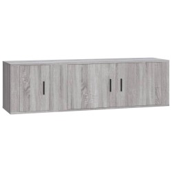 vidaXL Set de muebles para TV 2 pzas madera contrachapada gris Sonoma
