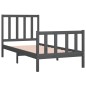 vidaXL Estructura de cama individual madera maciza gris 90x190 cm vidaXL Estructura de cama individual madera maciza gris 90x190 cm