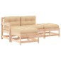 vidaXL Juego de muebles de jardín 4 piezas y cojines madera maciza vidaXL Juego de muebles de jardín 4 piezas y cojines madera maciza