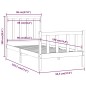 vidaXL Estructura de cama individual madera maciza gris 90x190 cm vidaXL Estructura de cama individual madera maciza gris 90x190 cm