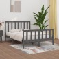 vidaXL Estructura de cama matrimonial madera maciza gris 135x190 cm vidaXL Estructura de cama matrimonial madera maciza gris 135x190 cm