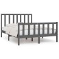 vidaXL Estructura de cama matrimonial madera maciza gris 135x190 cm vidaXL Estructura de cama matrimonial madera maciza gris 135x190 cm