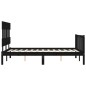 vidaXL Estructura de cama con cabecero madera maciza negro 120x200 cm vidaXL Estructura de cama con cabecero madera maciza negro 120x200 cm