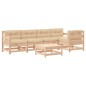 vidaXL Juego de muebles de jardín 6 piezas y cojines madera maciza vidaXL Juego de muebles de jardín 6 piezas y cojines madera maciza