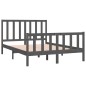 vidaXL Estructura de cama matrimonial madera maciza gris 135x190 cm vidaXL Estructura de cama matrimonial madera maciza gris 135x190 cm