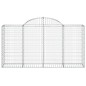 vidaXL Cestas de gaviones 14 uds forma de arco hierro 200x50x100/120cm