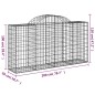 vidaXL Cestas de gaviones 14 uds forma de arco hierro 200x50x100/120cm