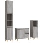 vidaXL Set de muebles de baño 3 pzas madera contrachapada gris sonoma vidaXL Set de muebles de baño 3 pzas madera contrachapada gris sonoma