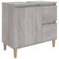 vidaXL Set de muebles de baño 3 pzas madera contrachapada gris sonoma vidaXL Set de muebles de baño 3 pzas madera contrachapada gris sonoma