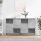 vidaXL Aparadores 2 uds madera contrachapada gris hormigón vidaXL Aparadores 2 uds madera contrachapada gris hormigón