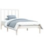 vidaXL Estructura de cama madera maciza de pino blanco 90x200 cm vidaXL Estructura de cama madera maciza de pino blanco 90x200 cm