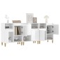 vidaXL Aparadores 3 uds madera contrachapada blanco brillo 60x35x70 cm